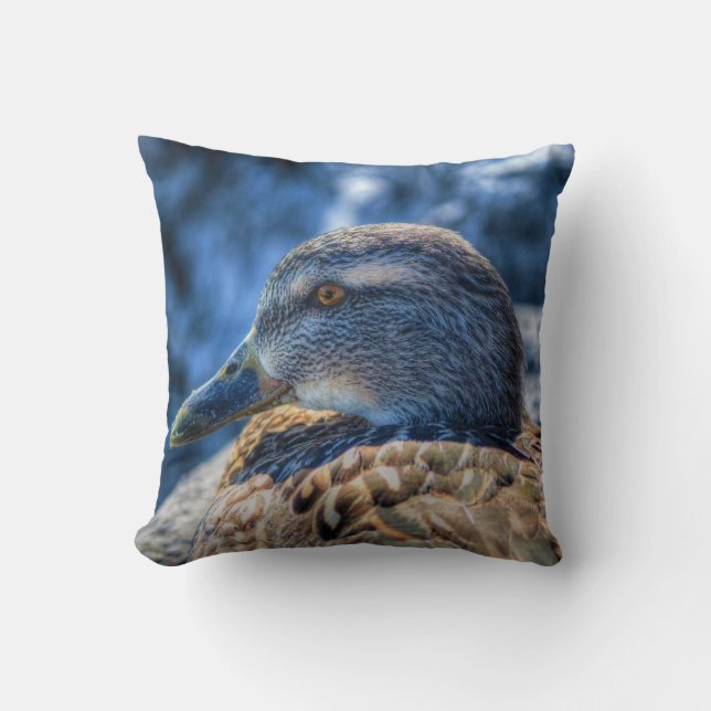 Mallard Duck female Wildlife Photo Cushion (Front)