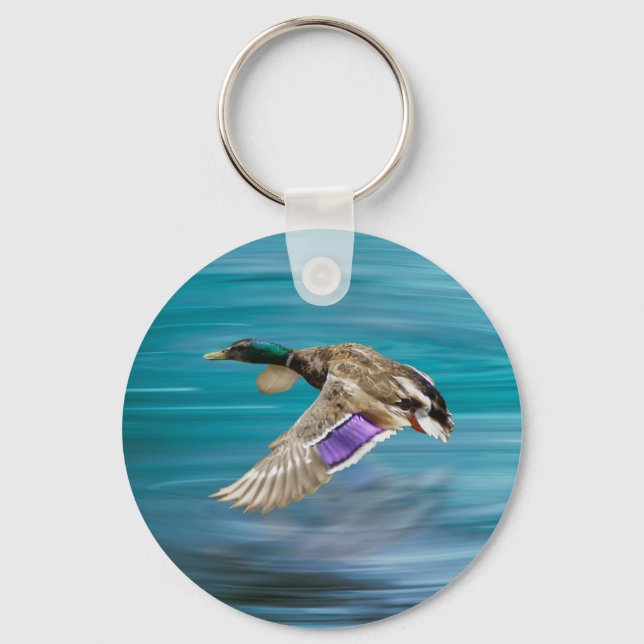 Mallard duck flying key ring (Front)