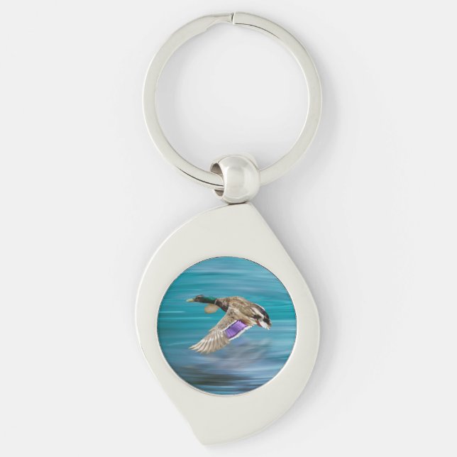 Mallard duck flying key ring (Front)