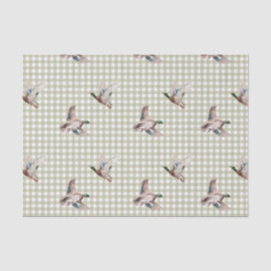 Mallard Duck Gingham Tissue Paper