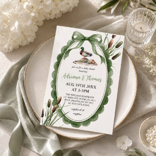 Mallard Duck Green Baby Shower  Invitation