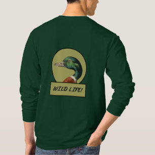 Mallard Duck Head Forest Green Long Sleeve T-Shirt