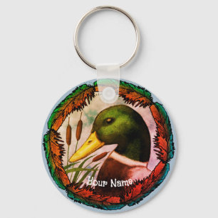 Mallard Duck Head  Key Ring