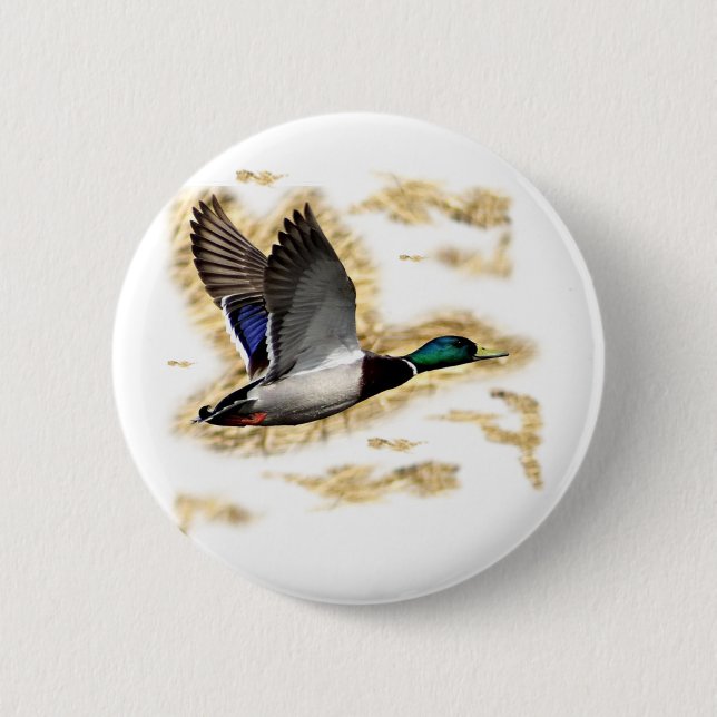 Mallard Duck Hunting 6 Cm Round Badge (Front)