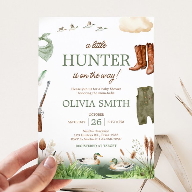 Mallard Duck Hunting Baby Shower Invitation (Duck Hunter Baby Shower Invitation)