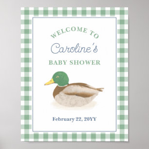 Mallard Duck Hunting Boy Baby Shower Welcome Poster