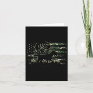 Mallard Duck Hunting Dog Camouflage American Flag Card