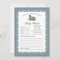 Mallard Duck Hunting Gingham Advice for Baby Card