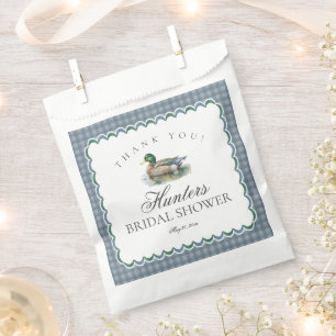 Mallard Duck Hunting Gingham Bridal Shower Dessert Favour Bags