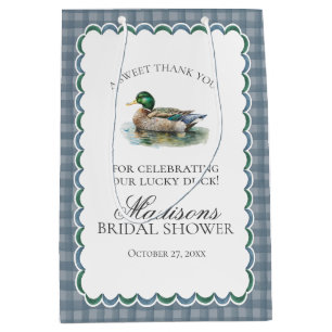 Mallard Duck Hunting Gingham Bridal Shower Favours Medium Gift Bag