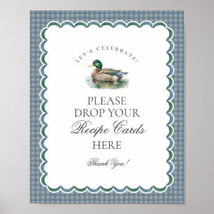 Mallard Duck Hunting Gingham Share a Recipe Sign