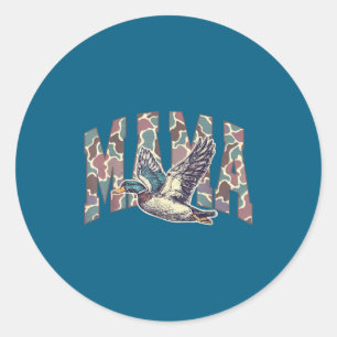Mallard Duck Hunting Mama Retro Camouflage Daddy M Classic Round Sticker