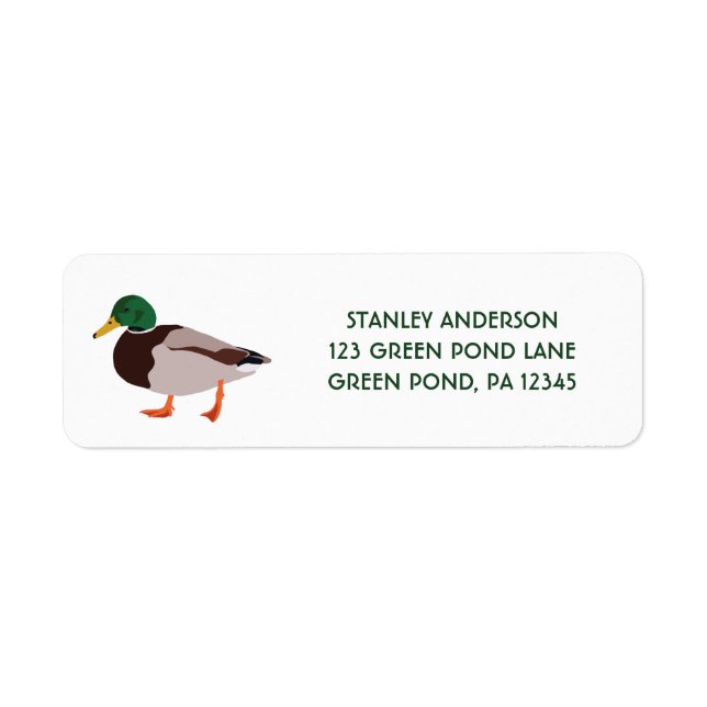 Mallard Duck Illustration Return Address (Front)