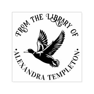 Mallard Duck in Flight Library Book Name Self-inking Stamp