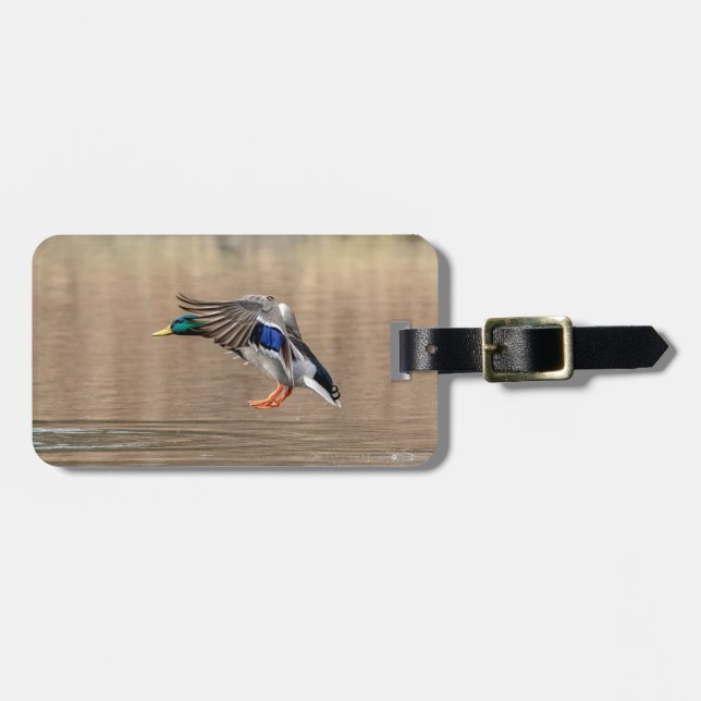 Mallard Duck in flight Luggage Tag (Front Horizontal)
