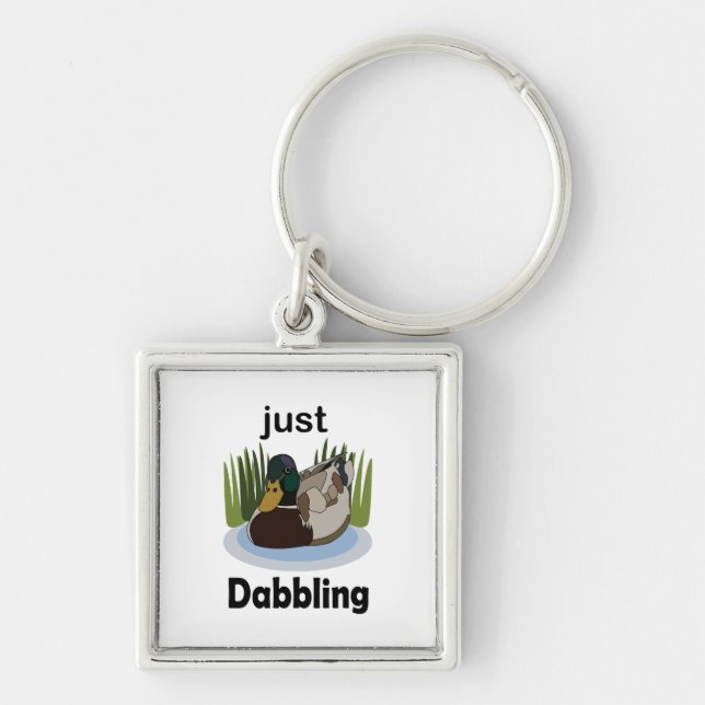 Mallard Duck Just Dabbling Pool Party Key Ring (Front)