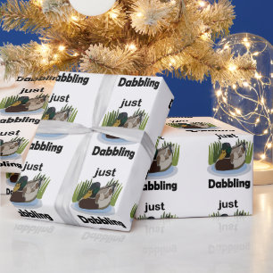 Mallard Duck Just Dabbling Pool Party Wrapping Paper