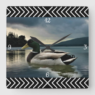 Mallard Duck Lake Square Wall Clock
