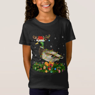 Mallard Duck Lover Reindeer Santa Hat Mallard Chri T-Shirt