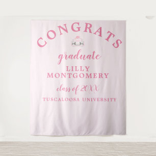 Mallard Duck Monogram Graduation Photo Backdrop Tapestry