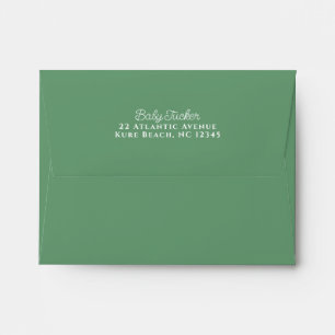 Mallard Duck New Baby Boy Green Stationery Envelope