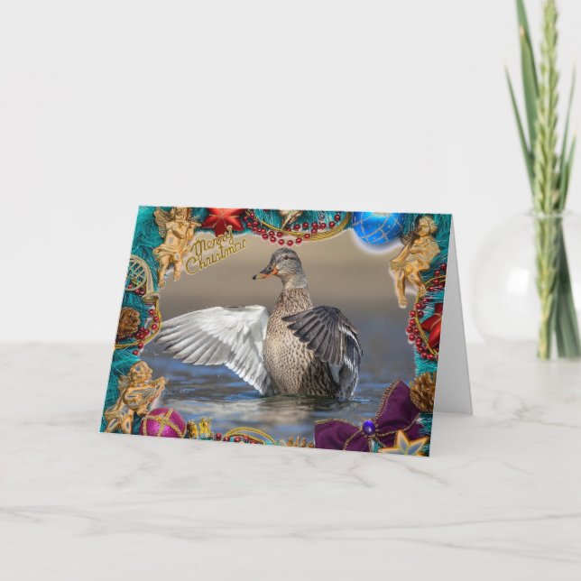 Mallard Duck on a Christmas Card (Front)