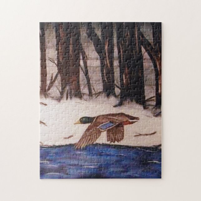 Mallard Duck on a Mission Jigsaw Puzzle (Vertical)