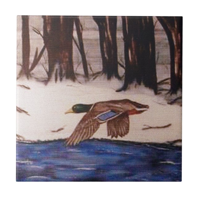 Mallard Duck on a Mission Tile (Front)