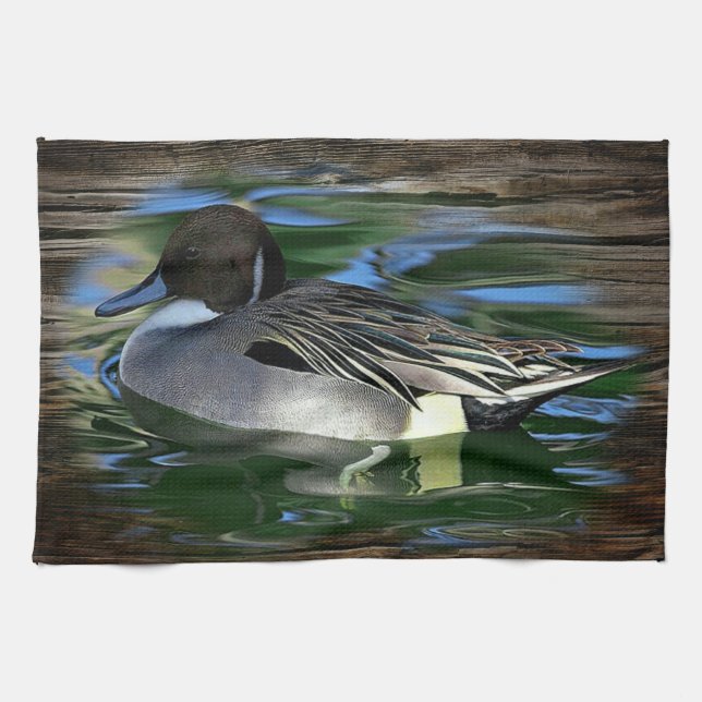Mallard Duck On Lake Tea Towel (Horizontal)