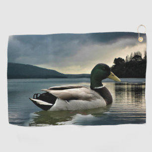 Mallard Duck On The Lake Golf Towel