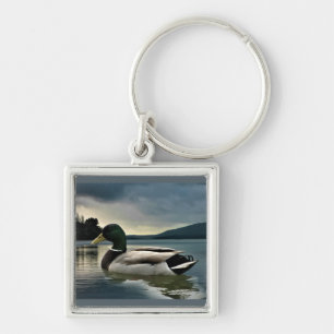 Mallard Duck On The Lake Key Ring
