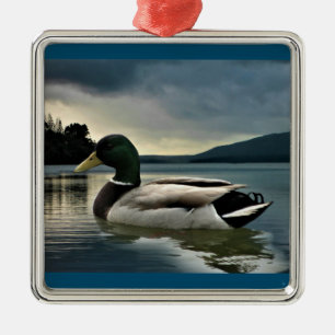 Mallard Duck On The Lake Metal Tree Decoration
