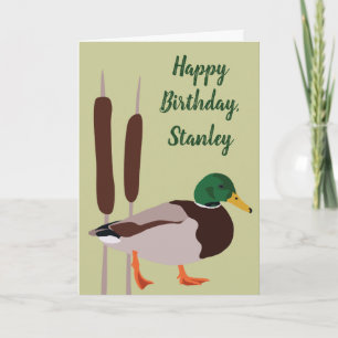 Mallard Duck Realistic Illustration Personalised Card