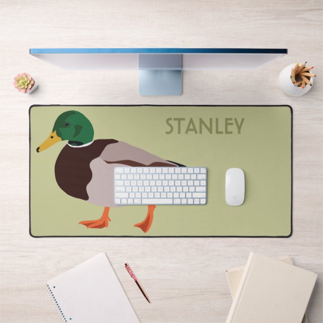 Mallard Duck Realistic Illustration Personalised Desk Mat (Office 1)