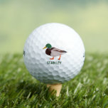 Mallard Duck Realistic Illustration Personalised Golf Balls<br><div class="desc">Create a personalised gift that's perfect for bird lovers when you add their name to these golf balls. They feature a realistic style illustration of a male mallard duck in green and brown with a name or other text in coordinating green lettering.</div>