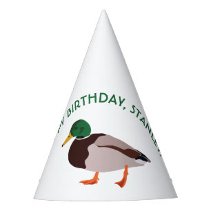 Mallard Duck Realistic Illustration Personalised Party Hat