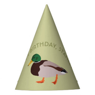 Mallard Duck Realistic Illustration Personalised Party Hat