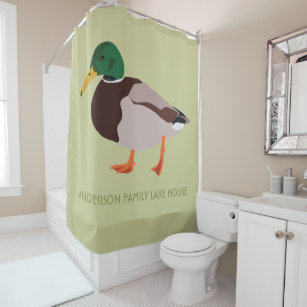 Mallard Duck Realistic Illustration Personalised Shower Curtain