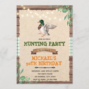 Mallard duck retirement birthday invitation