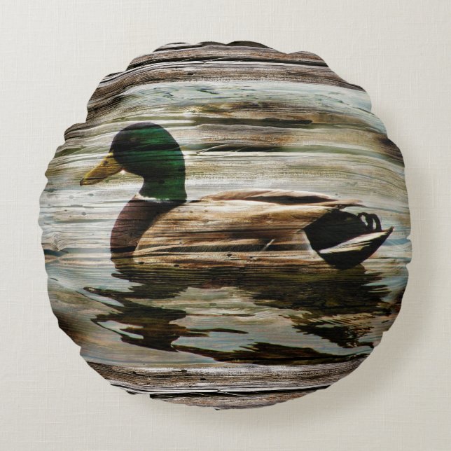 Mallard Duck Round Cushion (Front)