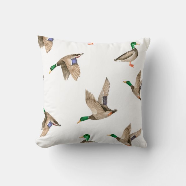 Mallard Duck throw Pillow (Front)