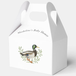 Mallard Duck White Vintage Baby Shower Favour Box