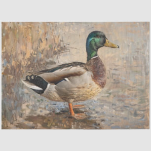 Mallard Duck Wildlife Painting Decoupage Tissue Paper