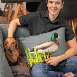 Mallard Duck Wildlife Photo Decorative Cushion<br><div class="desc">For nature and wildlife fans! Accent your living space with this decorative accent pillow that features the photo image of a green-headed,  male Mallard Duck standing near a water's edge. Select your pillow fabric style.</div>