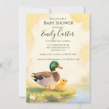Mallard Duck with Duckling Baby Shower