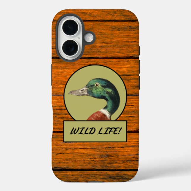 Mallard Duck Wood Grain Case-Mate iPhone Case (Back)