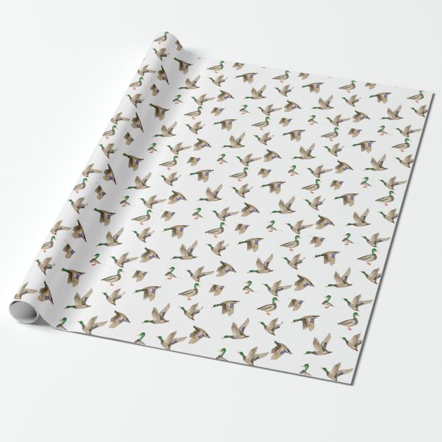 Mallard Duck Wrapping Paper (Unrolled)