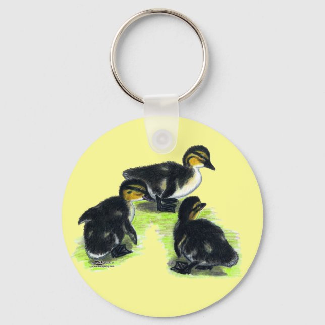 Mallard Ducklings Key Ring (Front)