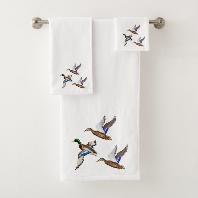 Mallard Ducks Bath Towel Set (Insitu)