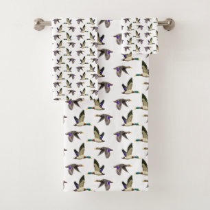 Mallard ducks bath towel set